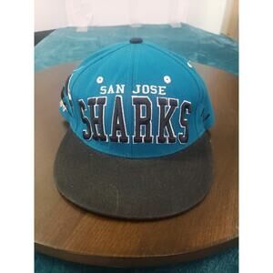 San Jose Sharks Hat Cap Zephyr Mens Blue Script One Size Wool Blend Hockey NHL